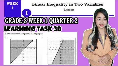 G8-DETERMINE THE INEQUALITY GIVEN THE GRAPH| LEARNING TASK 3 B WEEK 1 Q1