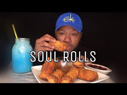 soul-rolls-mukbang-|-thanksgiving-leftovers-soul-food-egg-roll