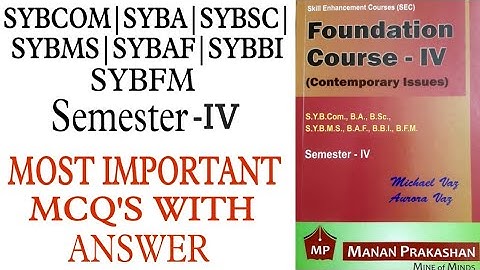 SYBCOM SEM-IV | FOUNDATION COURSE|ALL MODULES MCQ