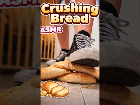 🔵 Crushing Bread with Sneakers 🥖👟 ASMR Satisfying Crunch#asmr #shorts #crushing#feet #sneakers