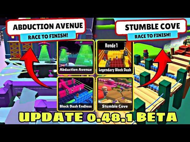 Stumble Guys NEW UPDATE 0.48.1  Stumble Cove, Abduction Avenue, Legendary Block  Dash Endless - BiliBili