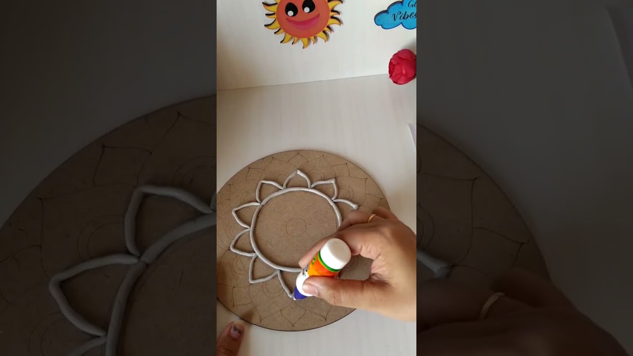 Circle Lippan Art and Craft Materials Kit, with 3 Premarked MDF Board Warli Art Painting DIY Kit