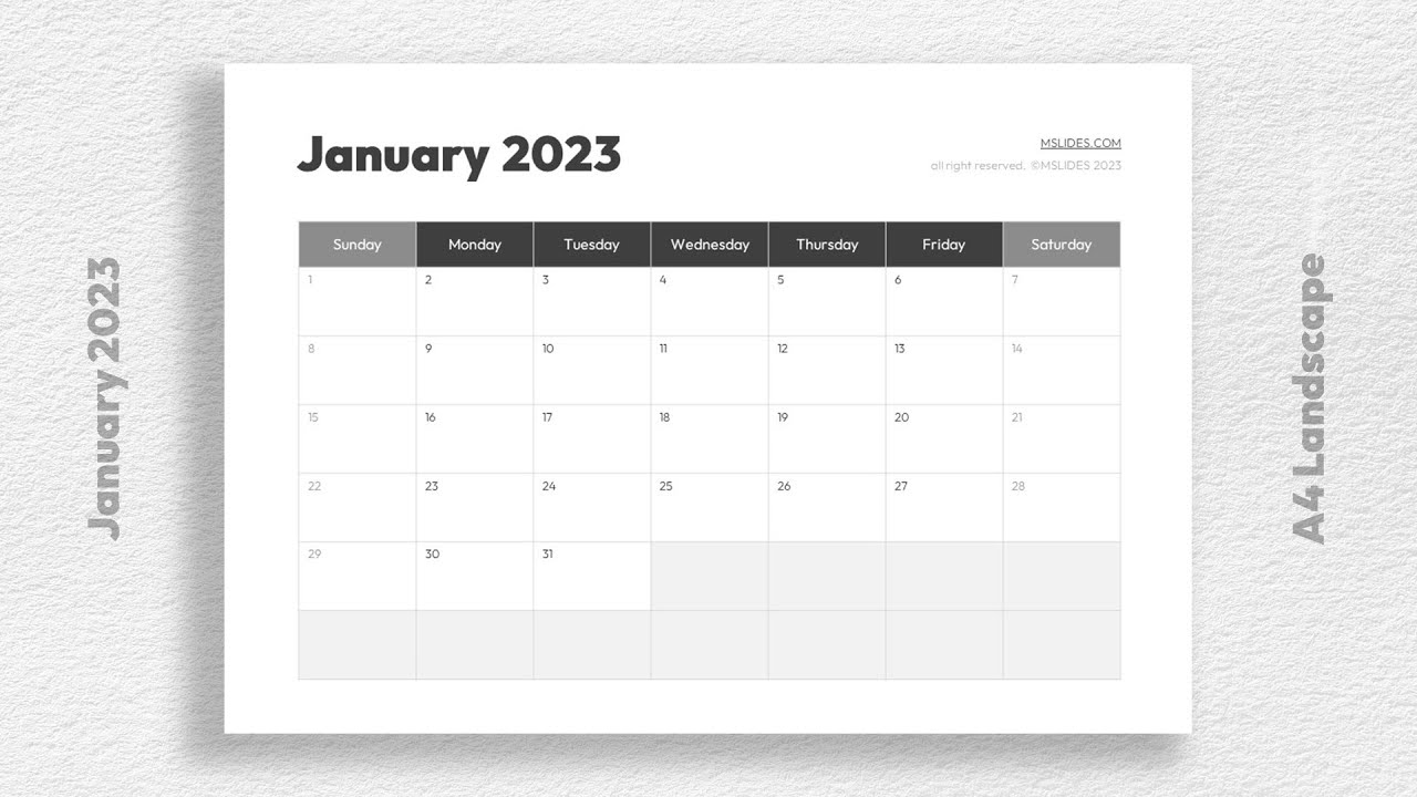 Blank January 2023 Calendar Template Free Download YouTube Blank january 2023 calendar template free download youtube