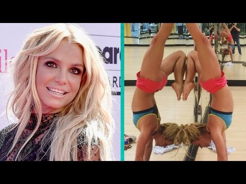 Britney Spears shows off her TINY toned stomach and does the splits in ...