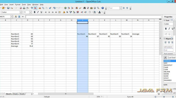 Apache OpenOffice Calc Tutorial - average Function | Apache OpenOffice 4 Calc