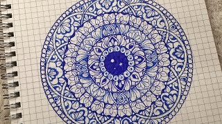 Easy 💙🧿 Mandala art with intricate design | Beginners friendly | Draw a simple Mandala art with me