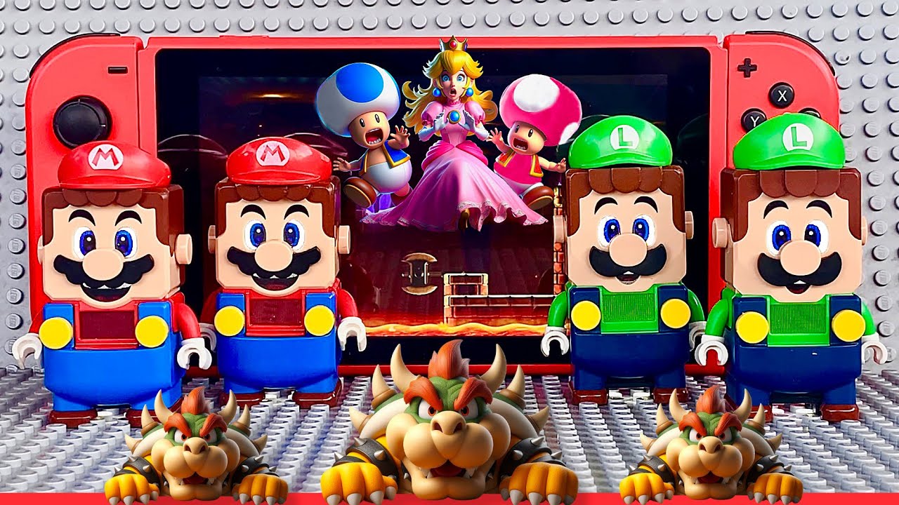 2 Marios, 2 Luigis, 3 Bowsers! #legomario