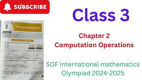 Math Olympiad | Class 3 | Chapter 2 | Computation operations| 2024-25