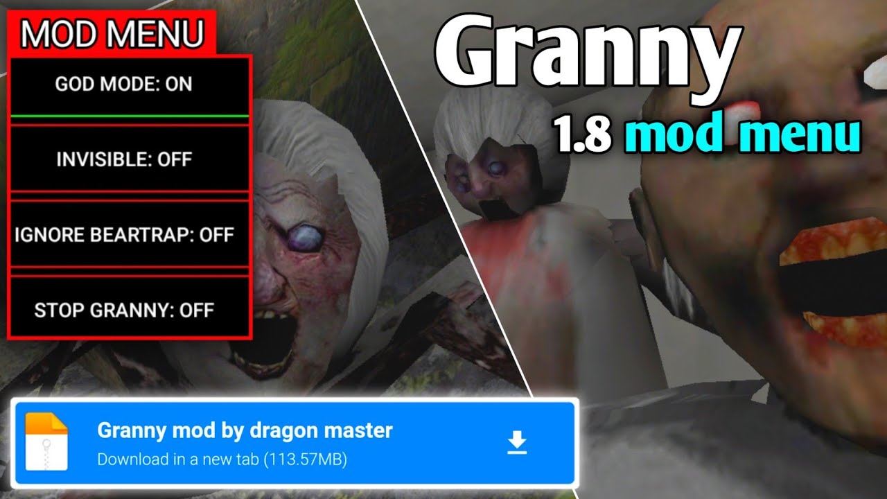 GRANNY 1.8, NOVO MOD MENU COM FUNÇÕES INSANAS - GRANNY HORROR GAME -  BiliBili