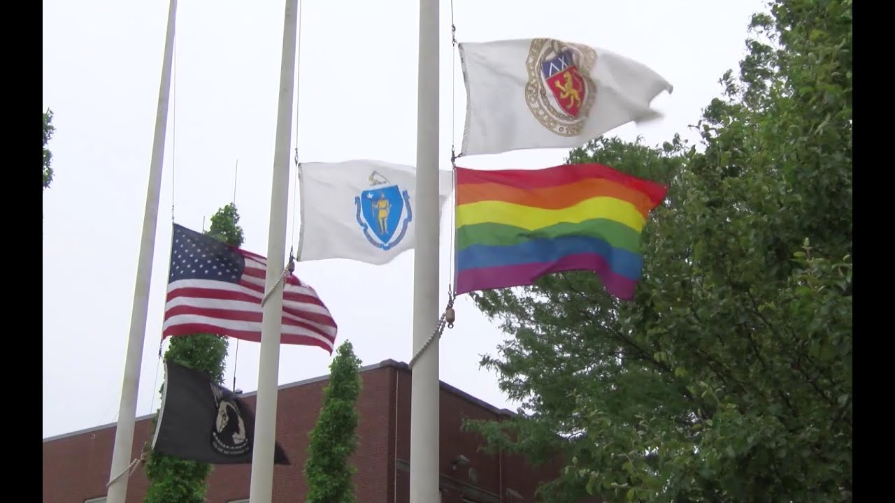 Attleboro Holds Pride Flag Raising at City Hall YouTube