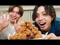 1キロの唐揚げをしんたろーと作りました!!