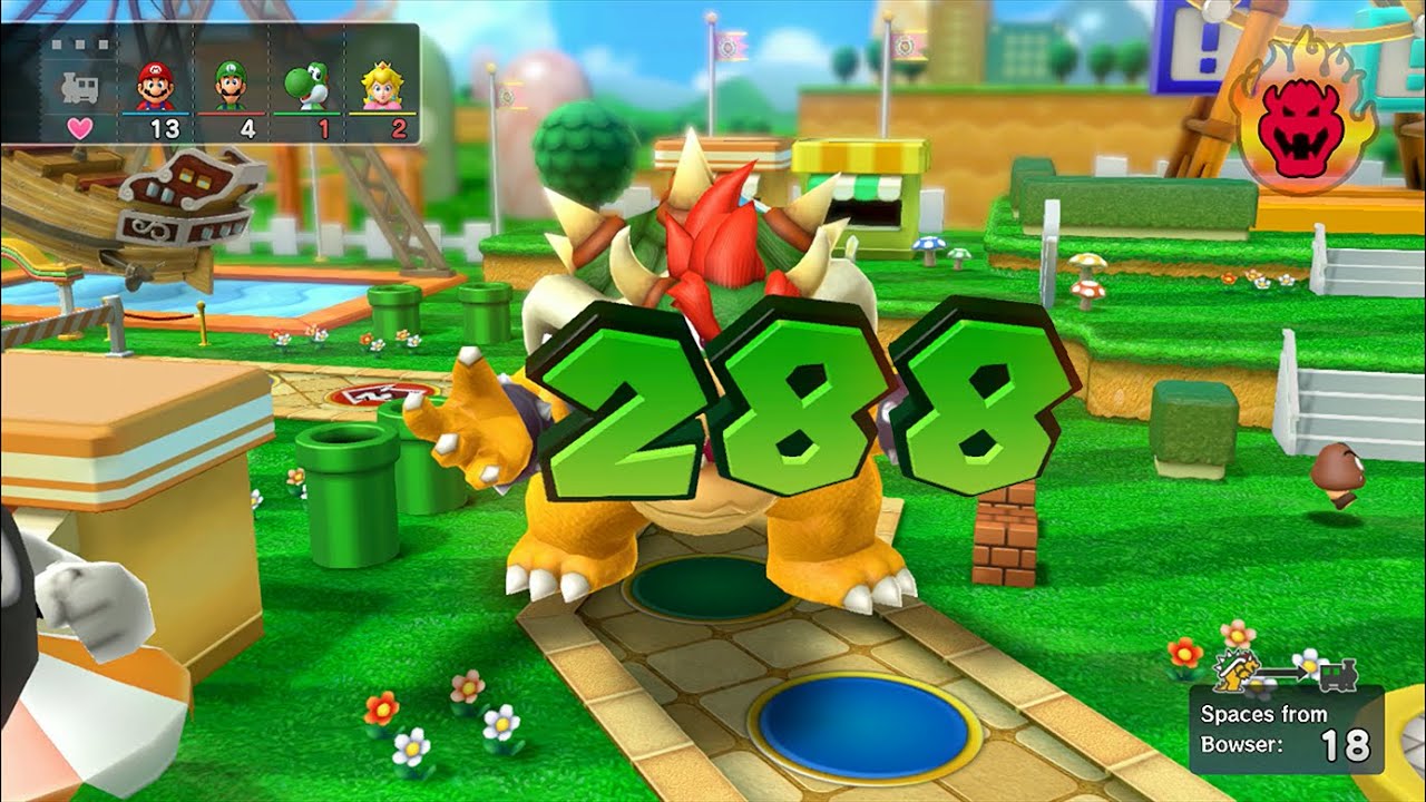 Mario Party 10 - Mario vs Luigi vs Yoshi vs Peach vs Bowser - Mushroom Park