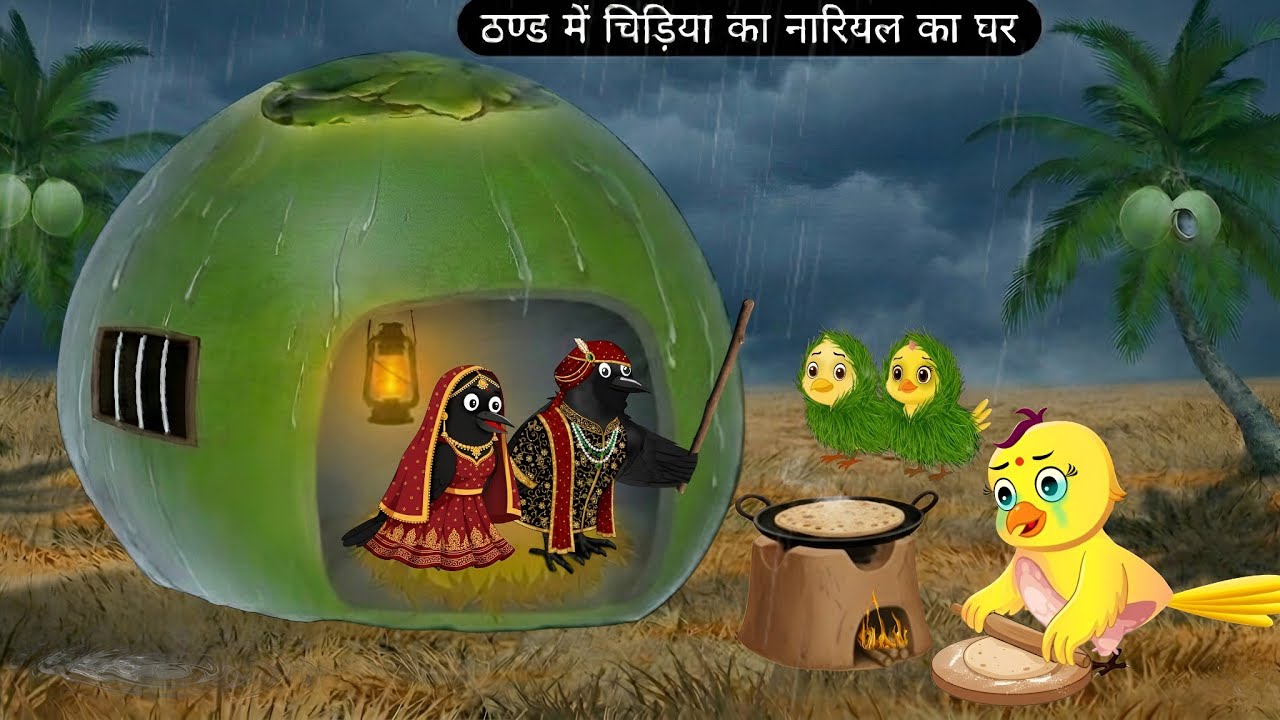 चिड़िया का नारियल का घर | Chidiya Wala Cartoon | Kalu Kauwa Cartoon | Moral Birds Cartoon | Birda