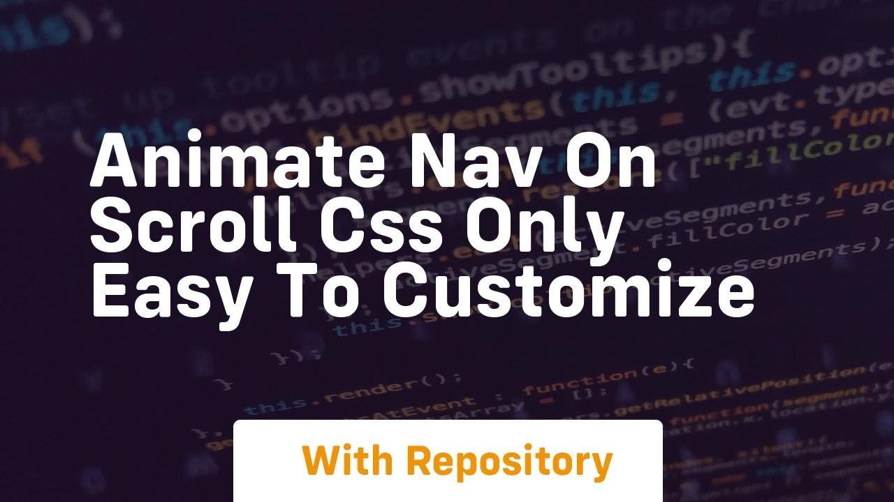 animate nav on scroll css only easy to customize - YouTube