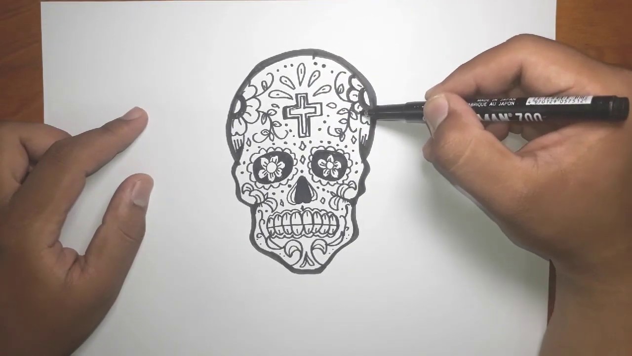 How to draw SUGAR SKULL in 5 Minutes
