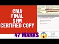 CMA FINAL SFM ANSWERSHEET ANALYSIS DEC 2021 | SFM CERTIFIED COPY
