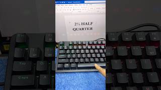 Computer 🖥️ Shortcut Key for Fraction Half and Quarter Symbol #keyboard #fractionfun #tricks