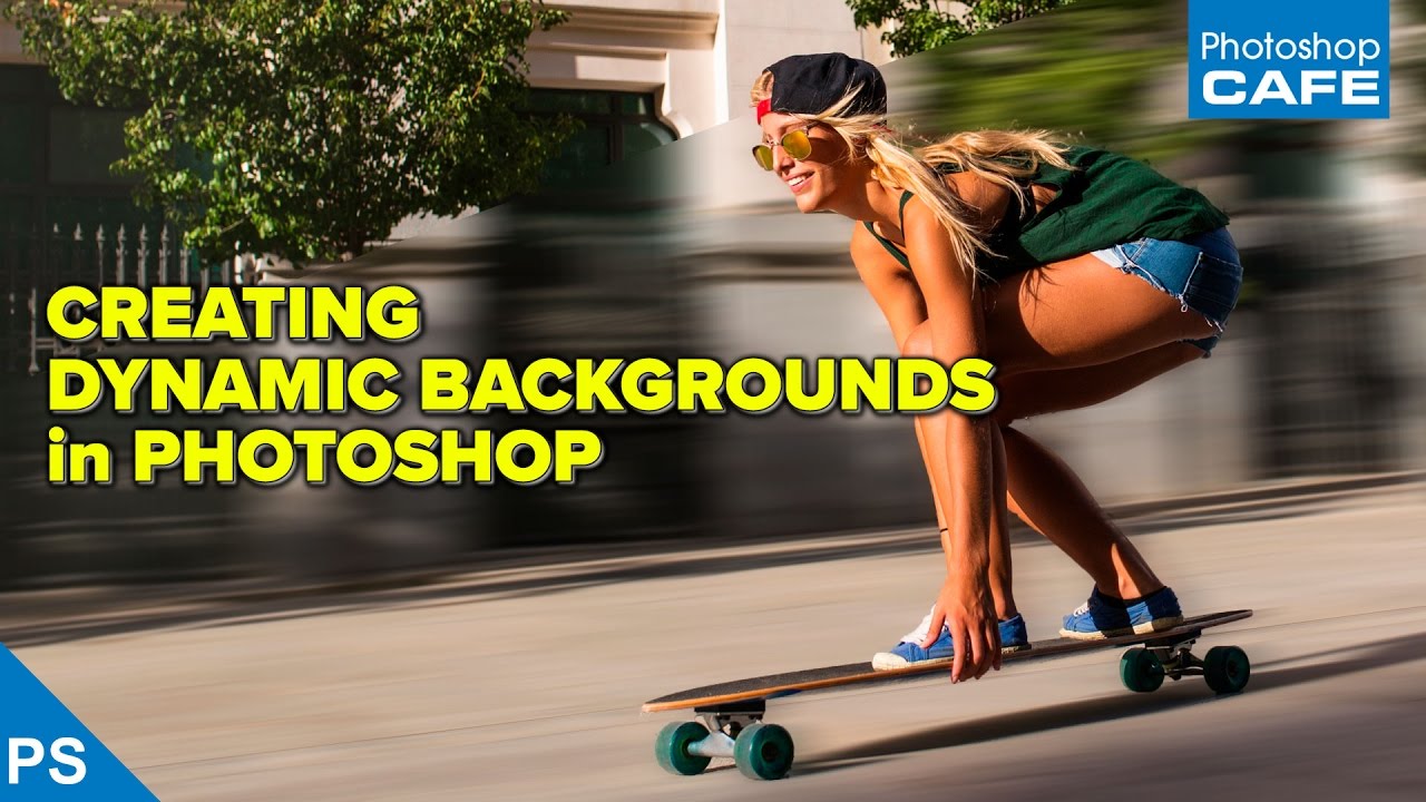 Creating dynamic motion blurs on backgrounds in Photoshop tutorial -  PhotoshopCAFE, image size:1280x720