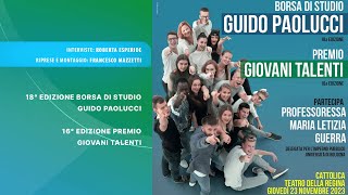 18° EDIZIONE BORSA DI STUDIO  GUIDO PAOLUCCI / 18° EDIZIONE PREMIO GIOVANI TALENTI - RIVIERA BANCA