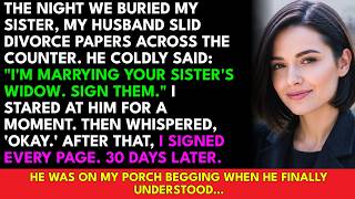 My Husband Divorced Me at My Late Sister's Funeral to Marry Her Widow — 30 Days Later, He Lost Ev...