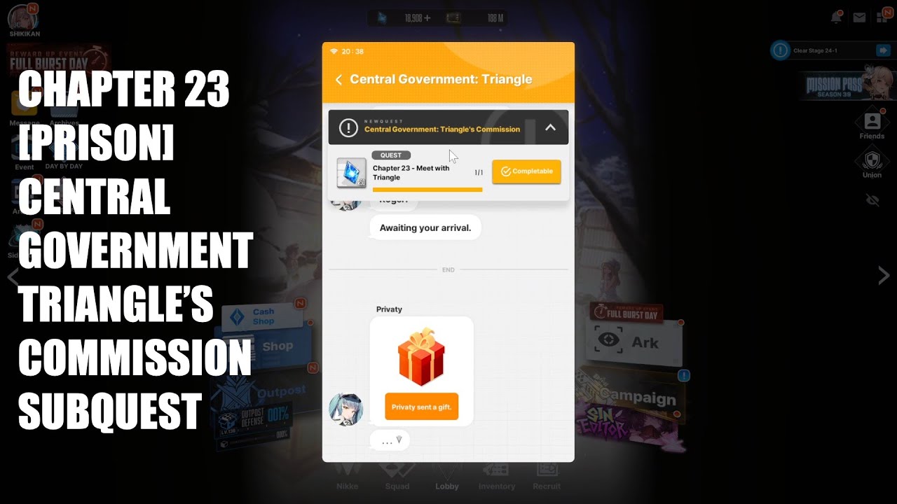 GODDESS OF VICTORY: NIKKE | Chapter 23 [Prison]: Central Government: Triangle's Commission Subquest