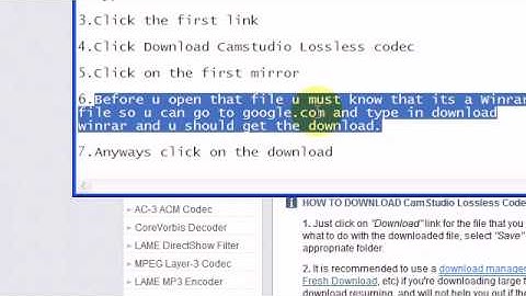 How to Install Camstudio Lossless Codec 1.5