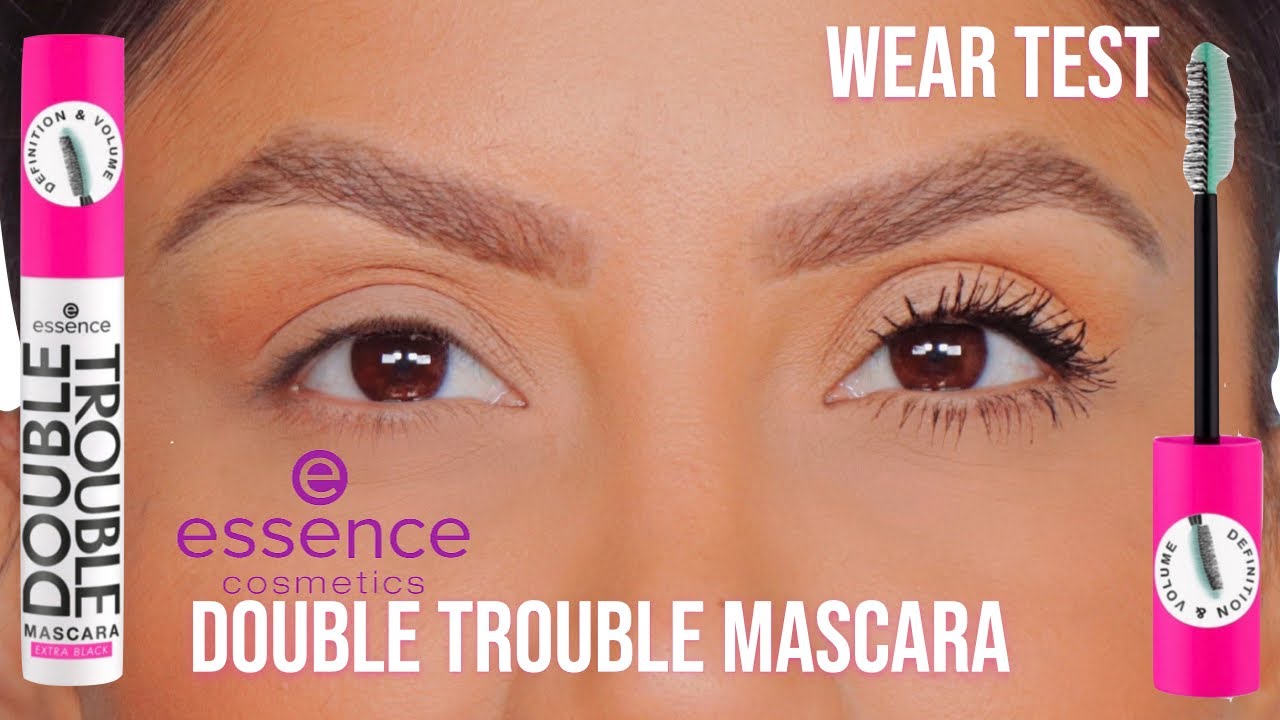 *new* ESSENCE DOUBLE TROUBLE MASCARA + WEAR TEST *fine/flat lashes