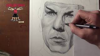 Leonard Nimoy as Spock A Dredfunn Mechanical Pencil Portrait