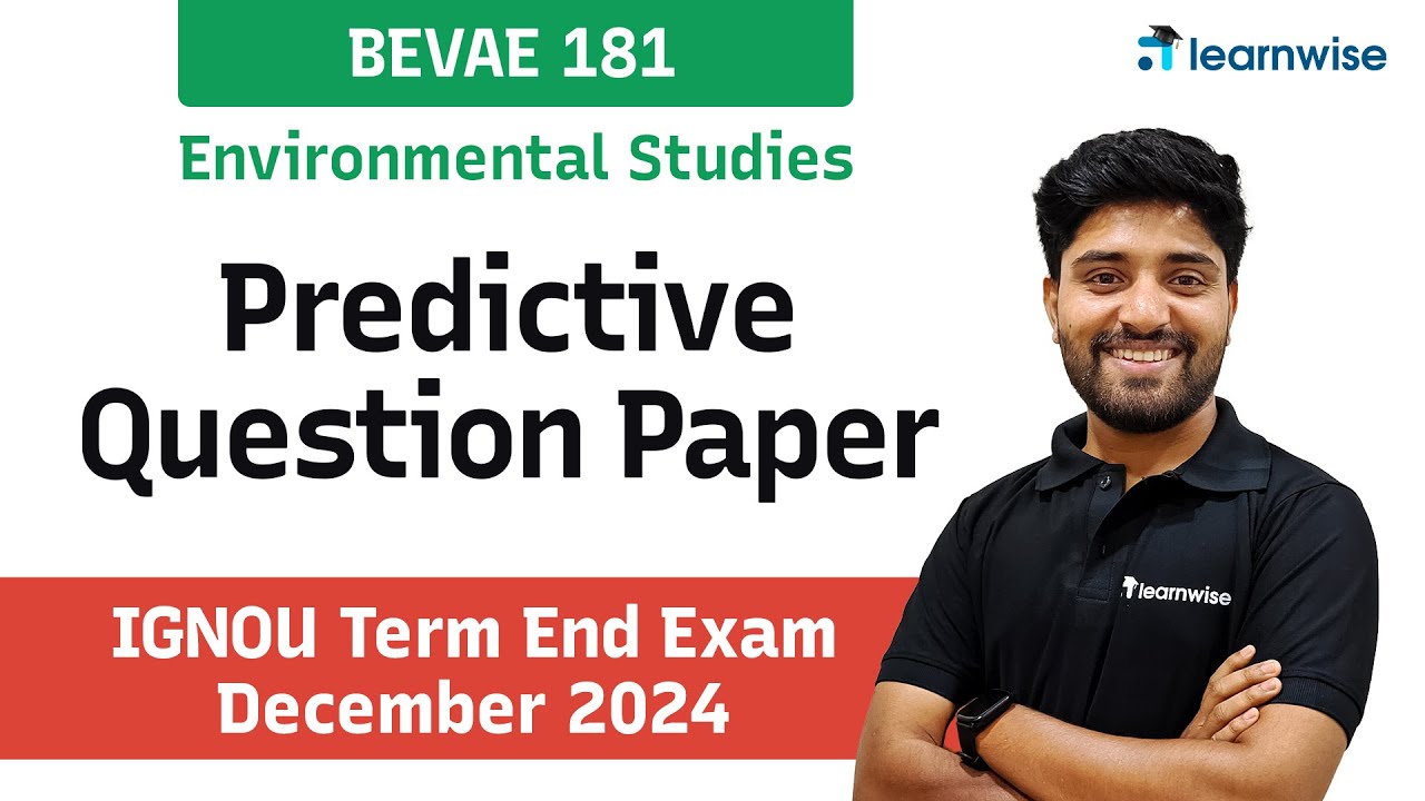 BEVAE 181 | Environmental Studies | IGNOU TEE December 2024 Predictive ...