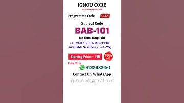 BAB-101 Solved Assignment PDF 2024-25 in English, CLTA program BAB-101 Solved assignments