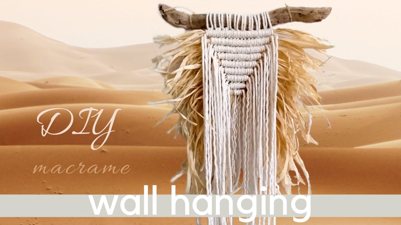 DIY macrame wall hanging tutorial, easy triangle geometric pattern with ...