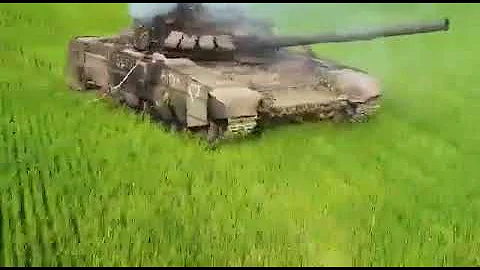 This Russian T-72B3 Obr. Destroyed by Ukrainian Army Forces in the fields of East Ukraine