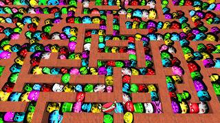 POV OBUNGA ROSALIA AUUGHH CRAZY FROG COCKROACH YOSHIE and PLANKTON IN BIGMAZE #garrysmod #nextbots