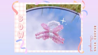 How To Make Bowknot Ribbon Beaded Ring Easy Diy