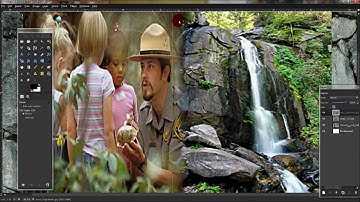 How to blend two images together in gimp!