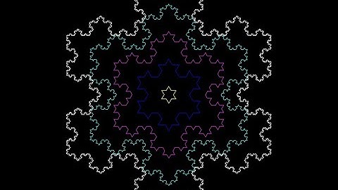 Koch #snowflake ❄️ #fractal  #4bit #render #with #my 100% #pure #python #graphics #library