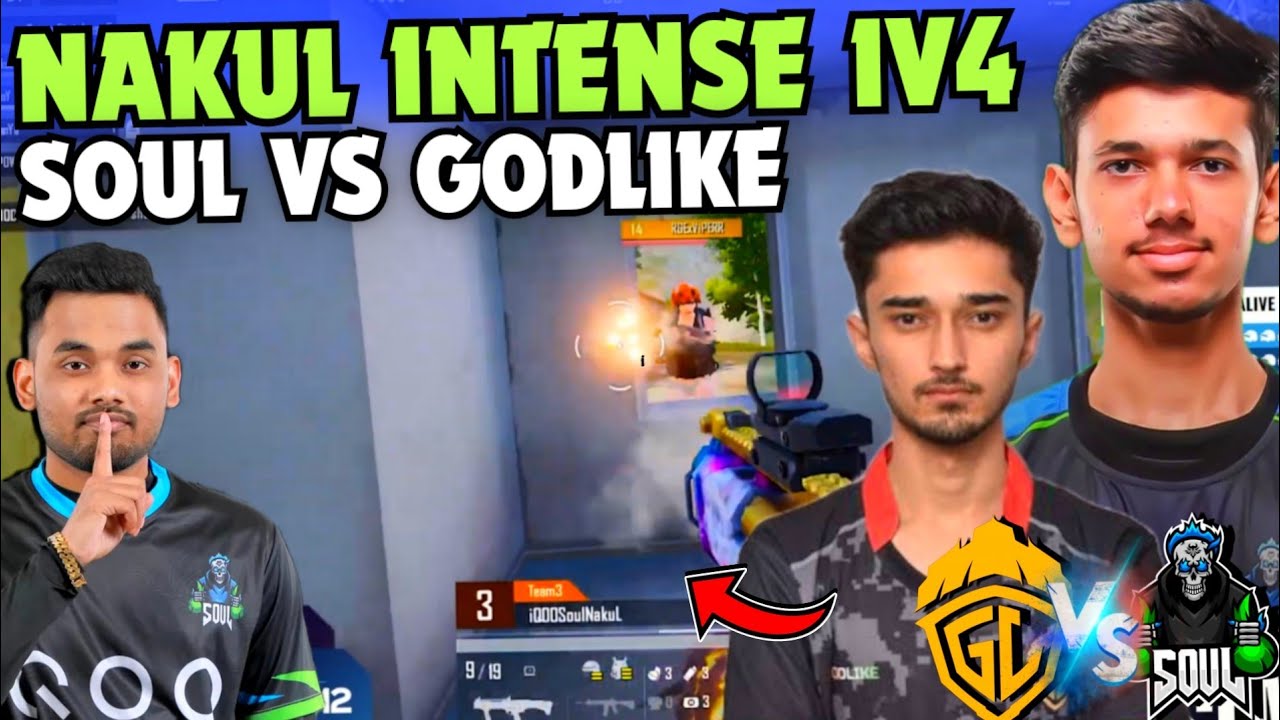 iQOOSouL Direct Slam on GodL 😳 SouL NAKUL Intense 1v4 Clutch 🔥 Team ...