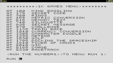 TOWER OF HANOI OF 1K GAMES COLLECTION SINCLAIR ZX80 ZX 80 ZX81 ZX 81 Science of Cambridge Ltd