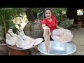 Mommy chef in country cook food for children  countryside life tv