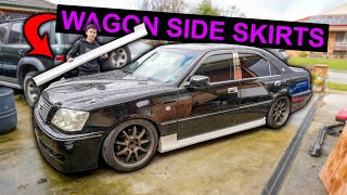 Installing Side Skirts from the WAGON Crown onto the SEDAN TOYOTA CROWN JZS171!