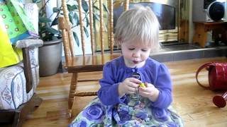 Sophia on her first Easter egg hunt