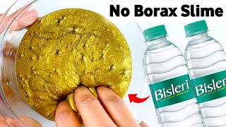 NO BORAX❌ GOLDEN WATER SLIME💦 How to make Fevigum Water Slime without Borax [ASMR]