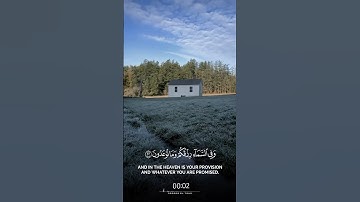 {وَفِي السَّمَاءِ رِزْقُكُمْ وَمَا تُوعَدُونَ} سورة : الذاريات الاية 22