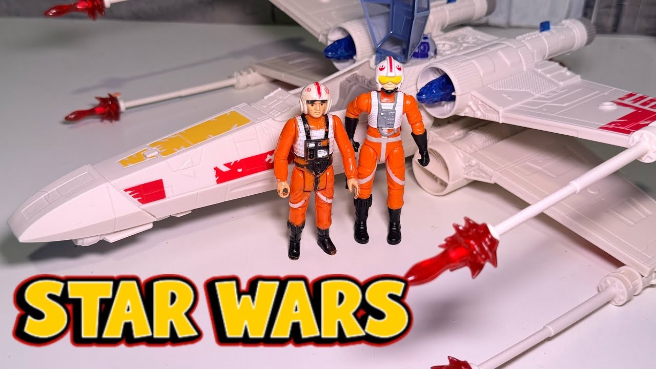 Набор Star Wars Epic World of Action: истребитель X-wing Люка Скайуокера Force Strike и винтажная...
