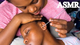 ASMR✨Ear Cleaning, Nose Cleaning, Face Wash & Shaving, Hair Patting and Loosening