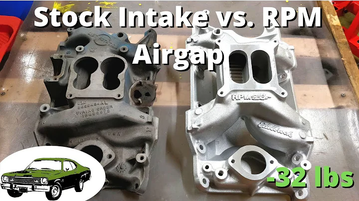 Stock Chrysler Intake vs. Edelbrock RPM Airgap. Weight & Clearance differences.