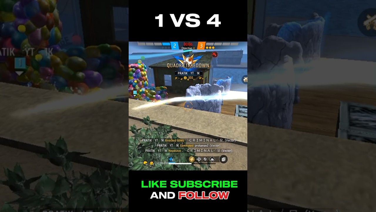 1VS4 🤯 DESTROYED IN SECONDS ⚡ 