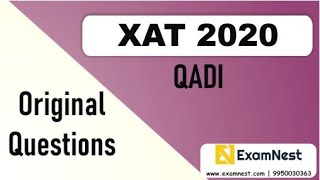 XAT 2020 Solutions | QADI | Previous Year Paper | Original Questions | MBA | XAT