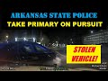 MULTI AGENCY PURSUIT on Stolen Vehicle - Arkansas State Police take primary - PIT and catches FIRE