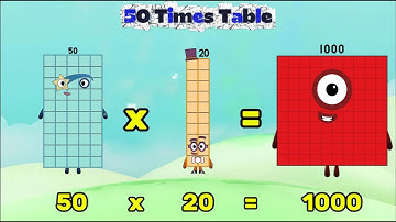NUMBERBLOCKS 50 TIMES TABLE | MULTIPLICATION TABLE OF 50 | BIG NUMBERS LEARN TO COUNT